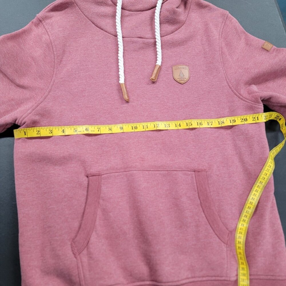 Naketano Women's Hoodie Pink Drawstring Long Sleeve Pullover Large Outdoor Hike - Picture 6 of 7